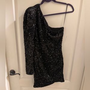Black Sequin Mini Dress